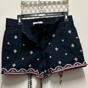 LOFT Navy Embroidered Women's Shorts